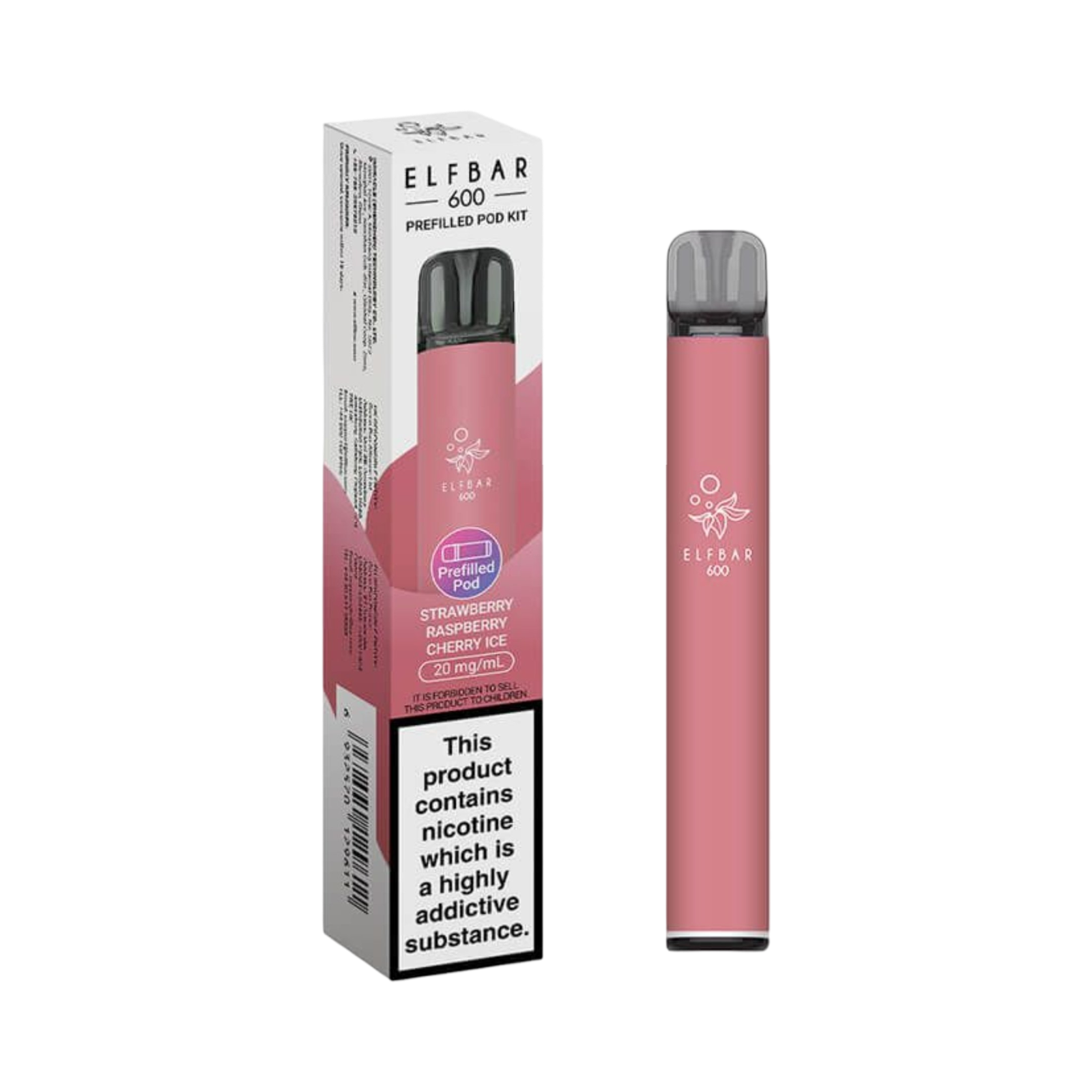 ELFBAR 600 PREFILLED POD KIT STRAWBERRY RASPBERRY CHERRY ICE