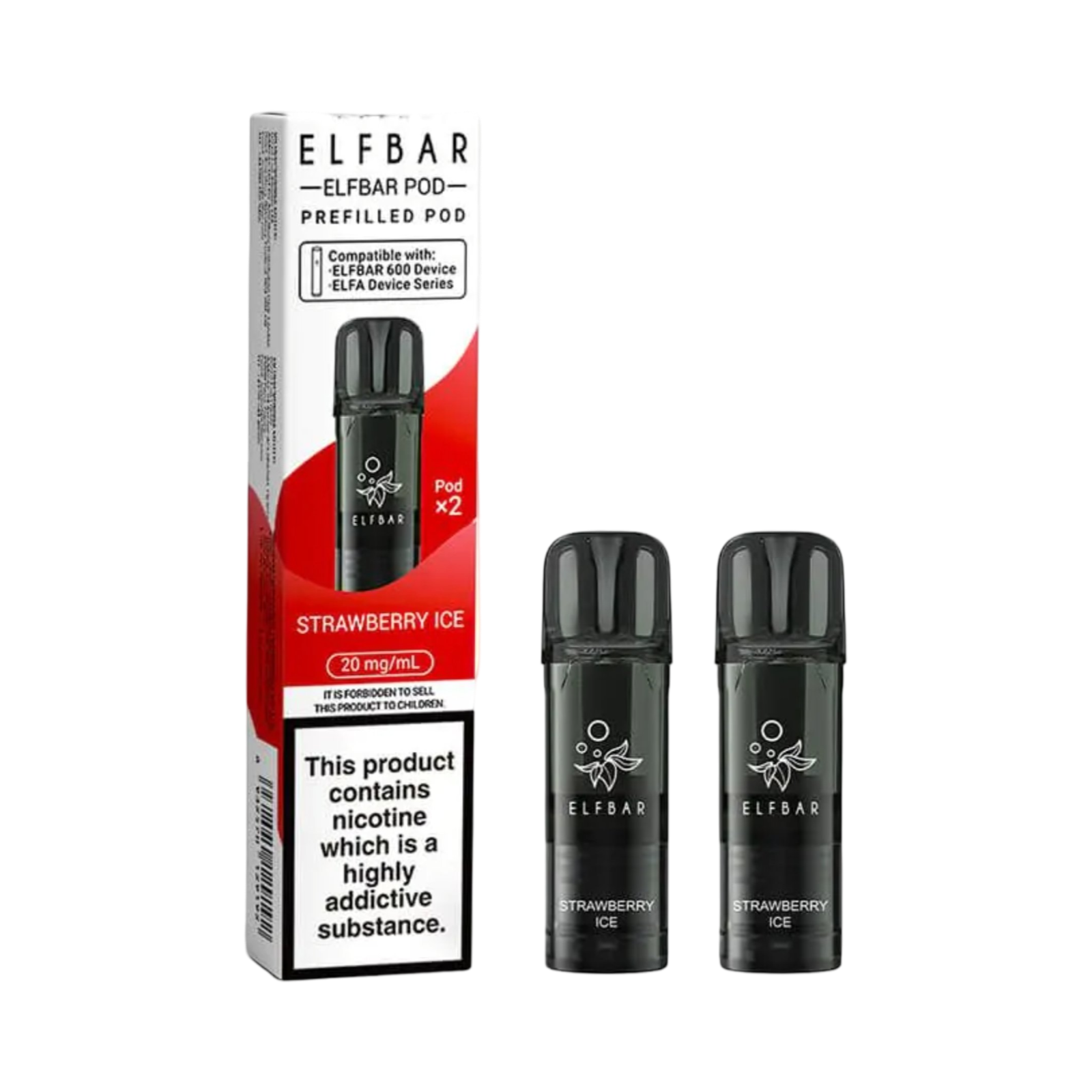 ELFBAR 600 PREFILLED PODS STRAWBERRY ICE