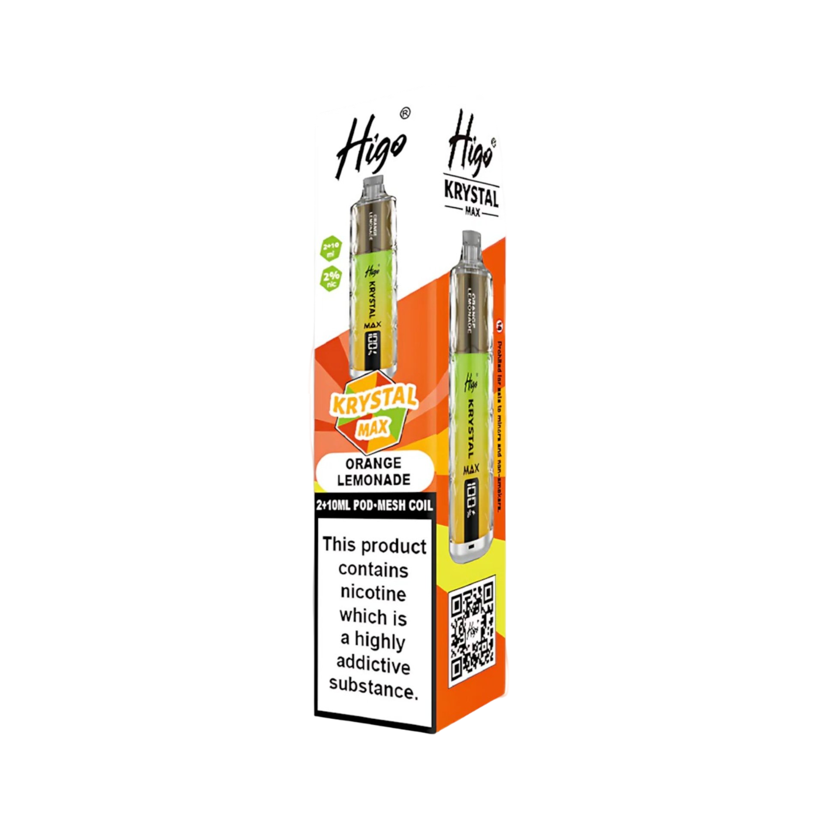 HIGO KRYSTAL MAX ORANGE LEMONADE 7500 PREFILLED POD KIT 20MG