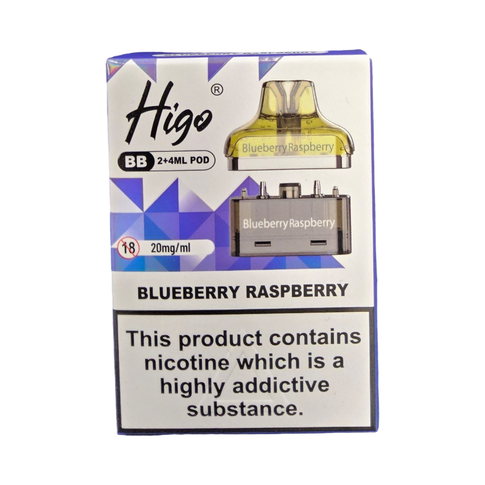 HIGO BB POD BLUEBERRY RASPBERRY 4000 20MG